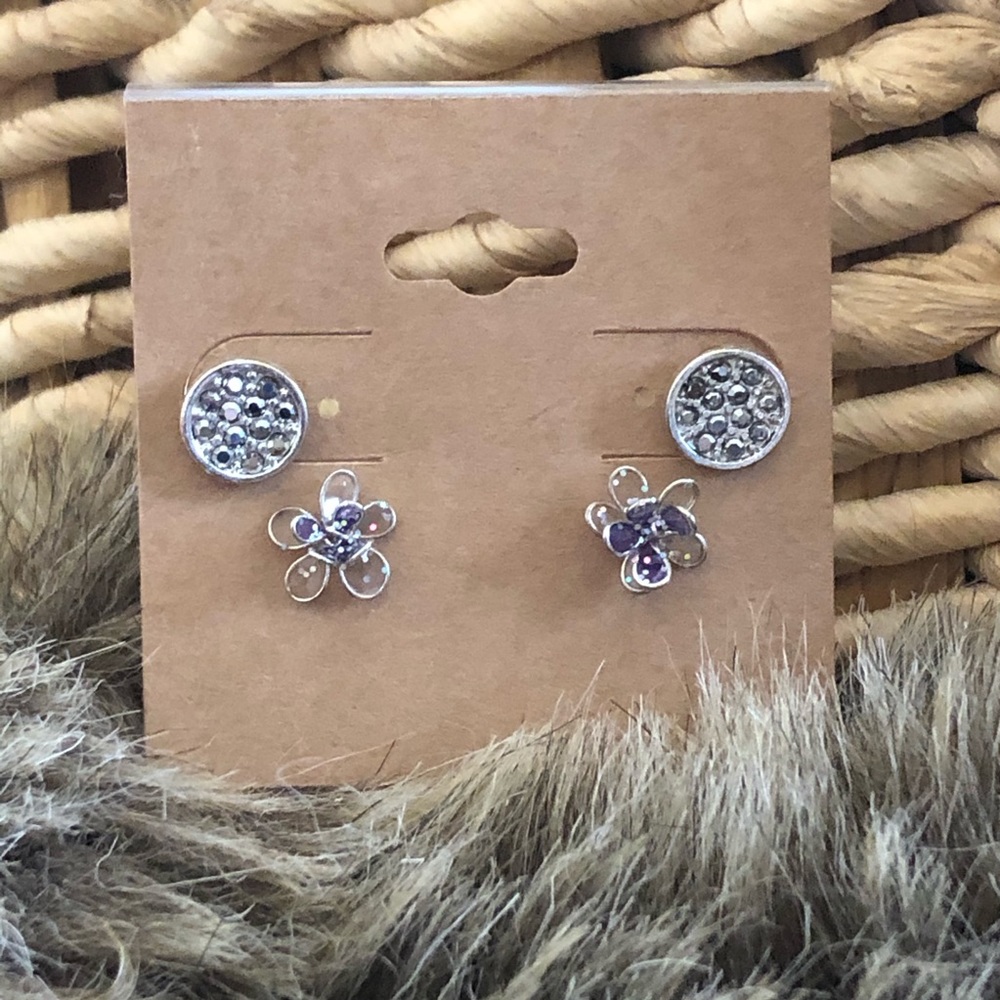 Vintage lot of two pairs stud post earrings